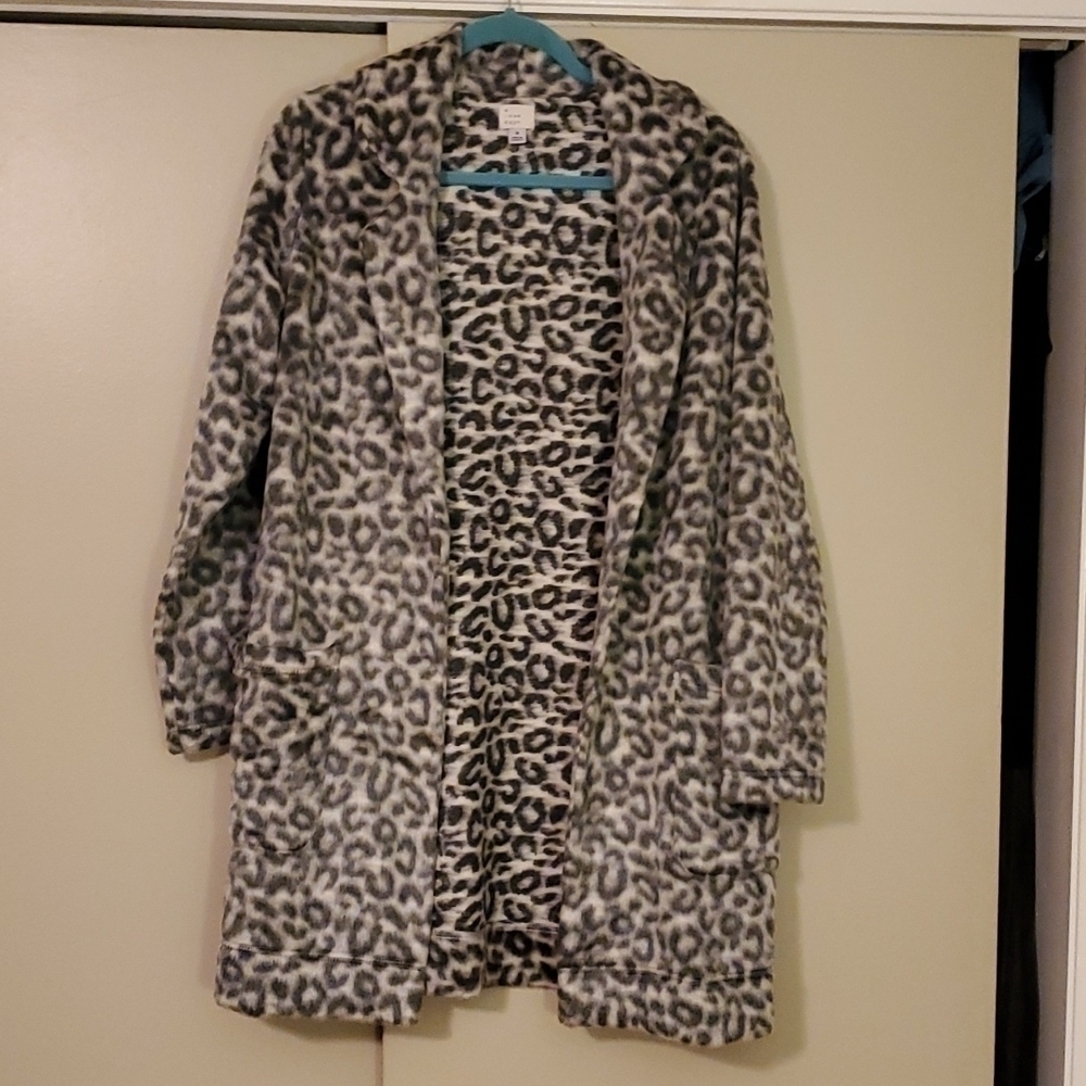 A New Day Animal Print Open Jacket with Pockets Size Medium